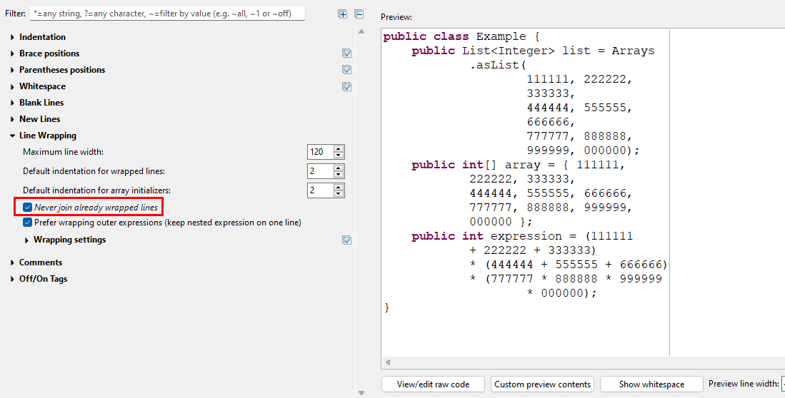 保留手動換行符