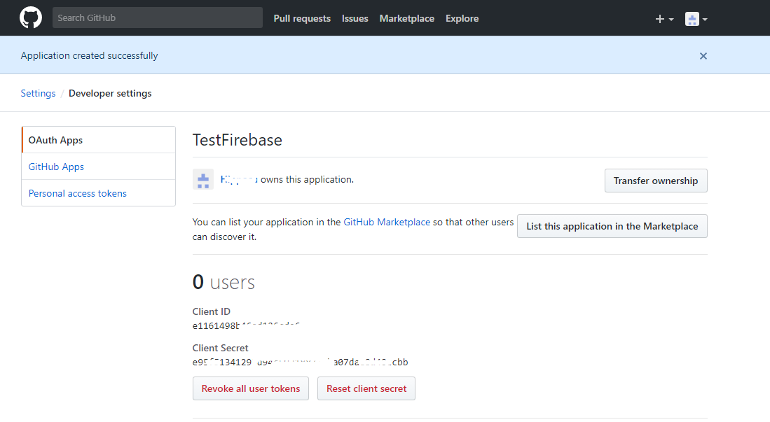 Firebase使用Github賬號登錄