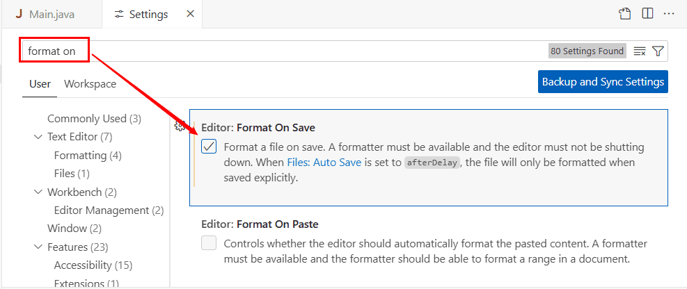 儲存時啟用格式